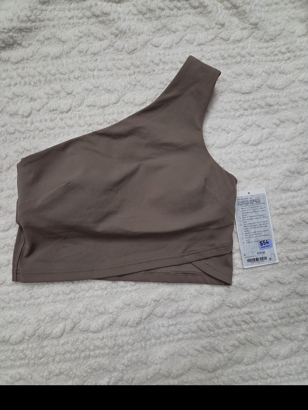 lululemon athletica One-Shoulder Active Top in Taupe Brown